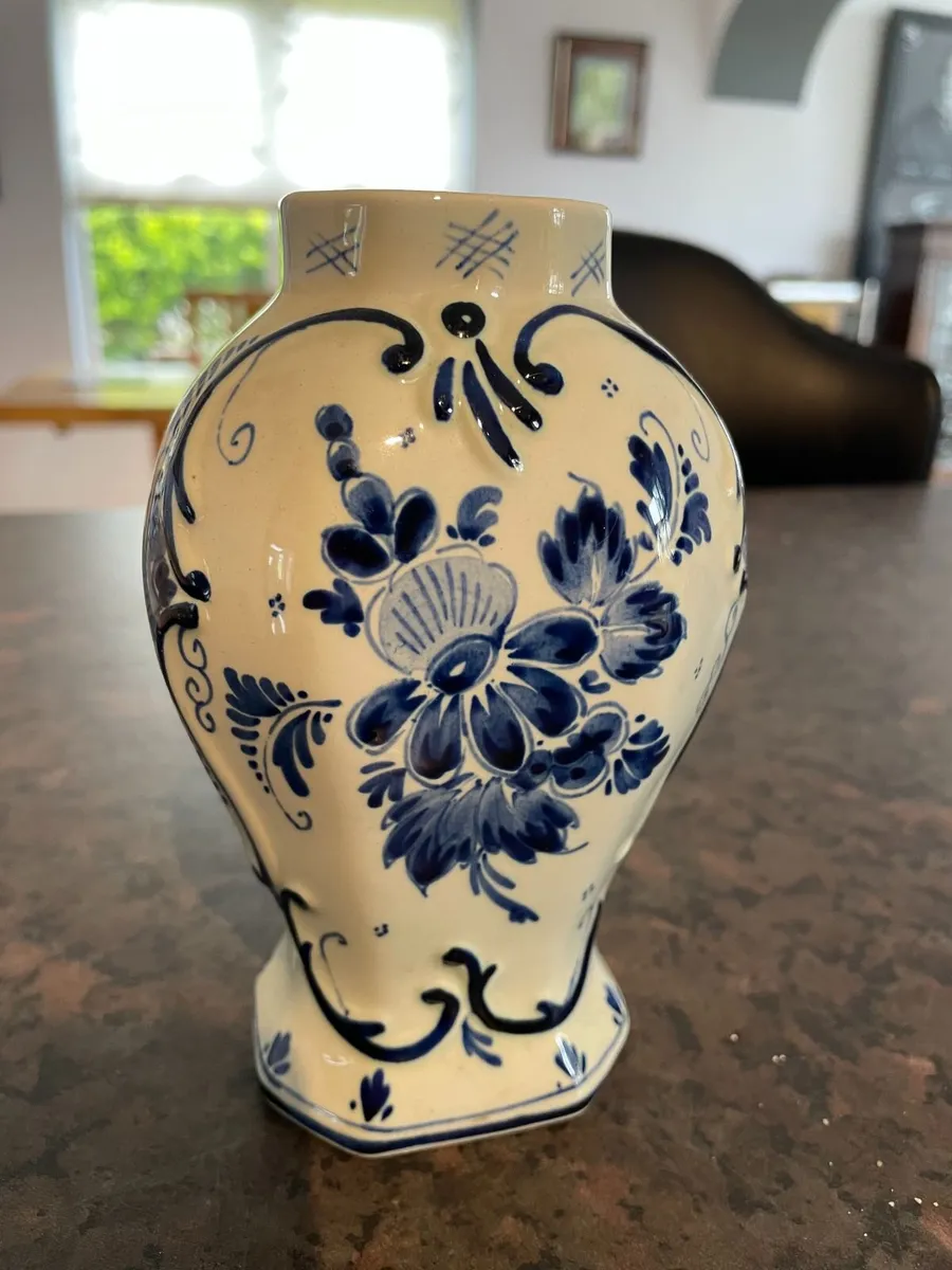Hand-painted Delft vase made in Holland. - Image 1