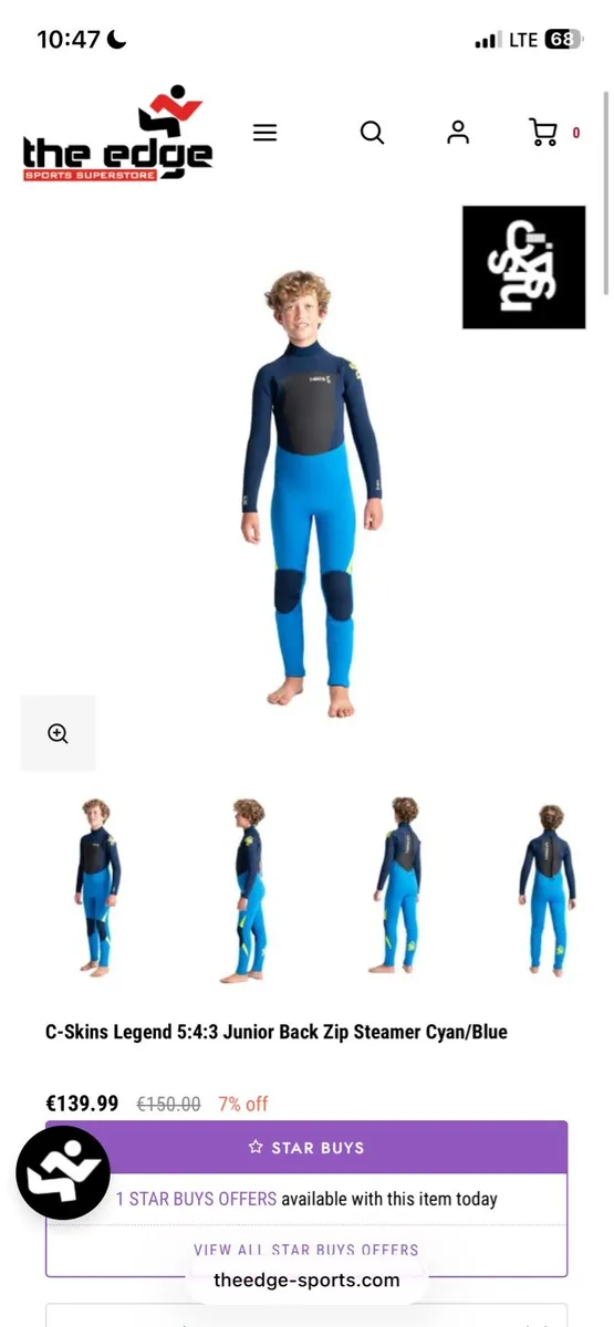 C-Skins Junior XL 5:4:3 Wetsuit - Image 3