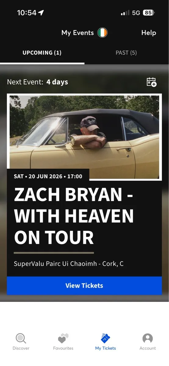 2 seated Zach Bryan tickets (Cork). €190 for both - Image 2