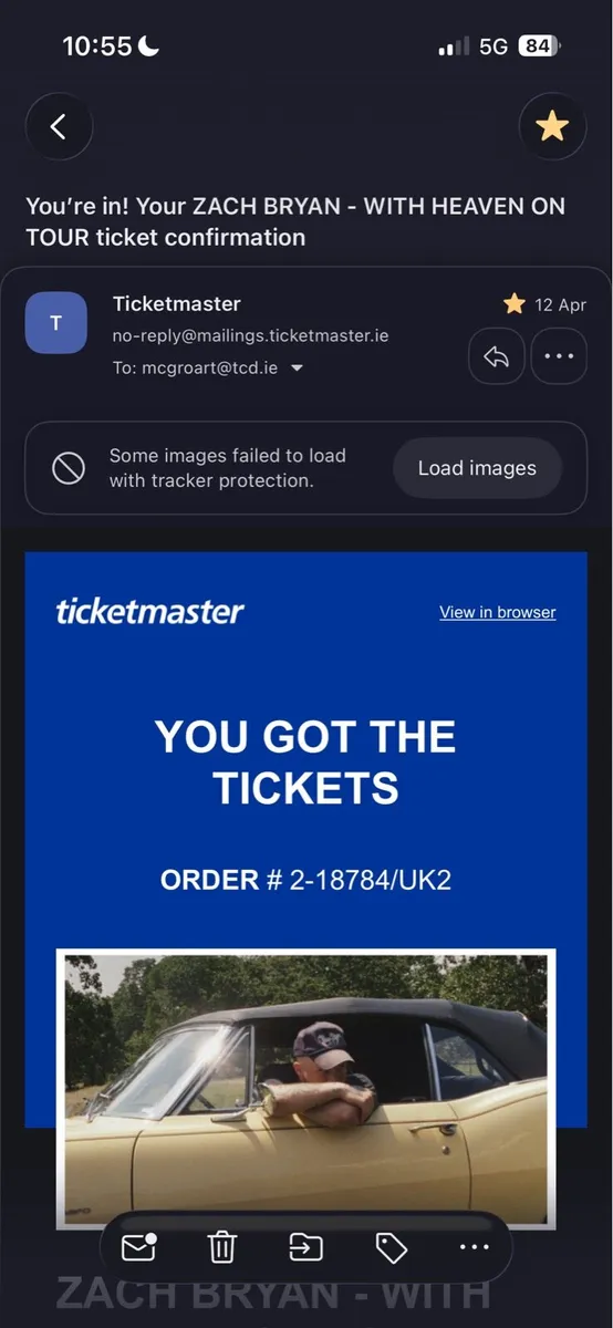 2 seated Zach Bryan tickets (Cork). €190 for both - Image 3