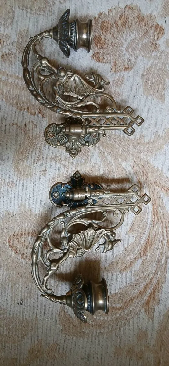 Candlesticks brass wall mounted - Image 4
