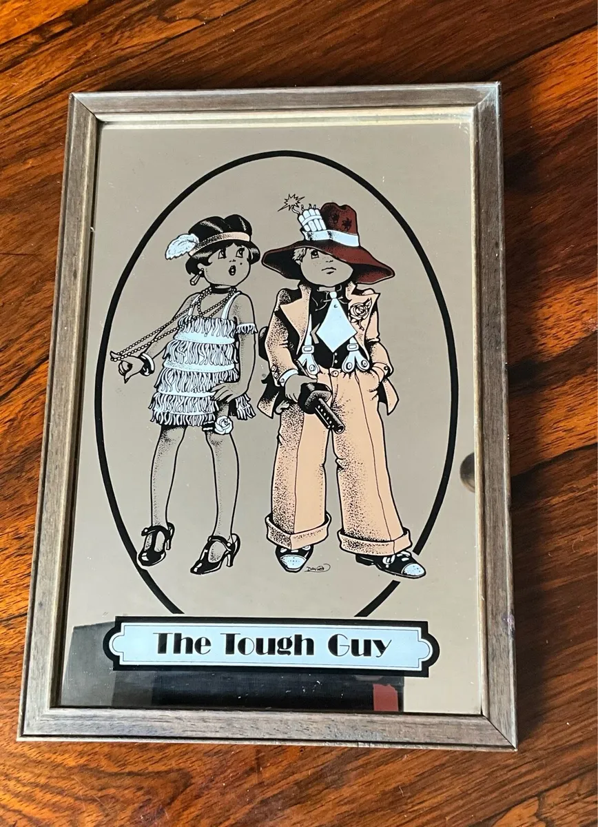Art Deco ‘The Tough Guy’ Gangster Vintage Mirror - Image 1