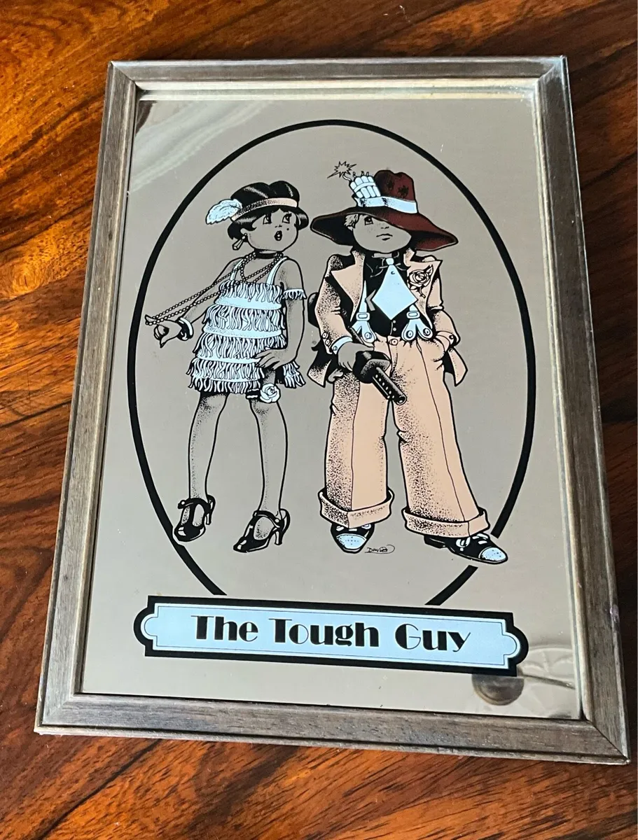 Art Deco ‘The Tough Guy’ Gangster Vintage Mirror - Image 2