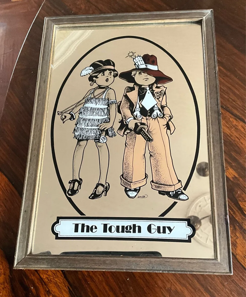 Art Deco ‘The Tough Guy’ Gangster Vintage Mirror - Image 3
