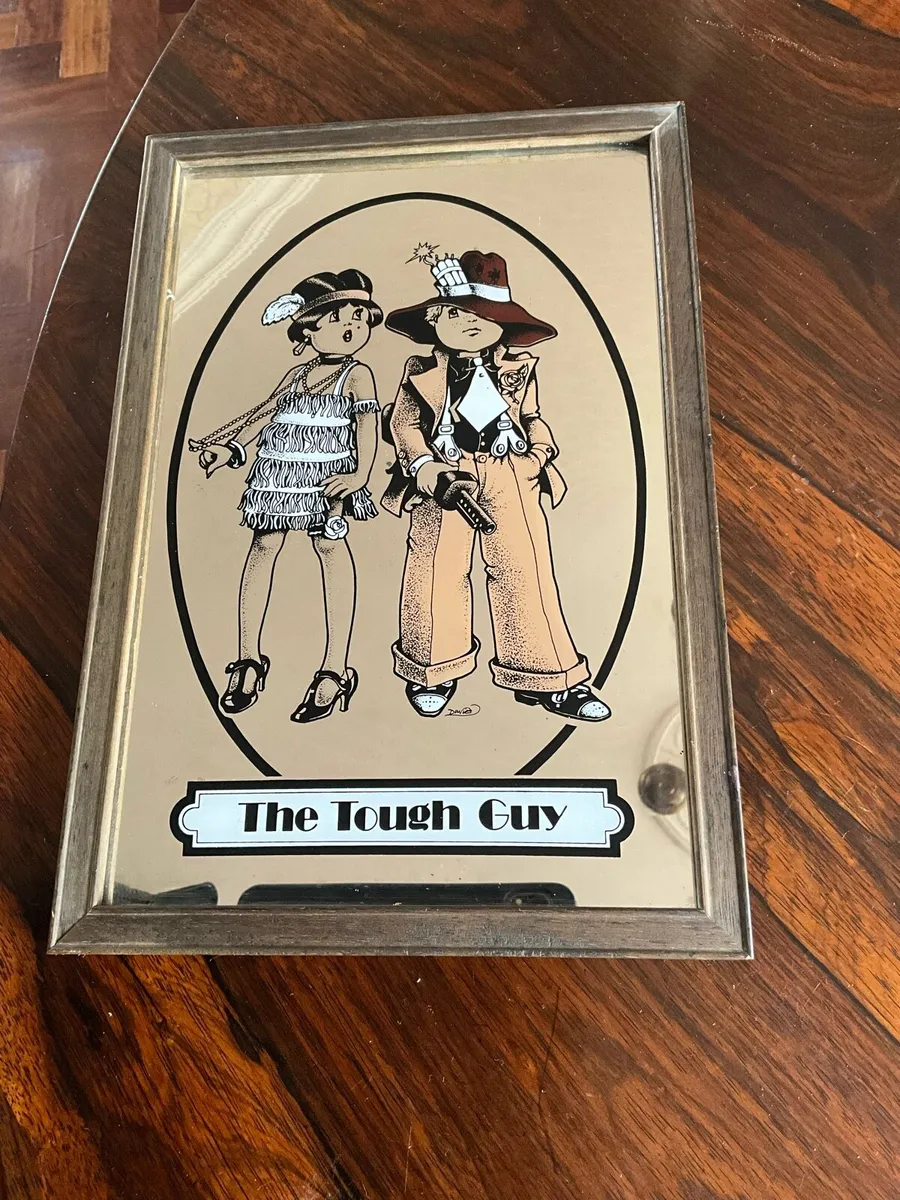 Art Deco ‘The Tough Guy’ Gangster Vintage Mirror - Image 4