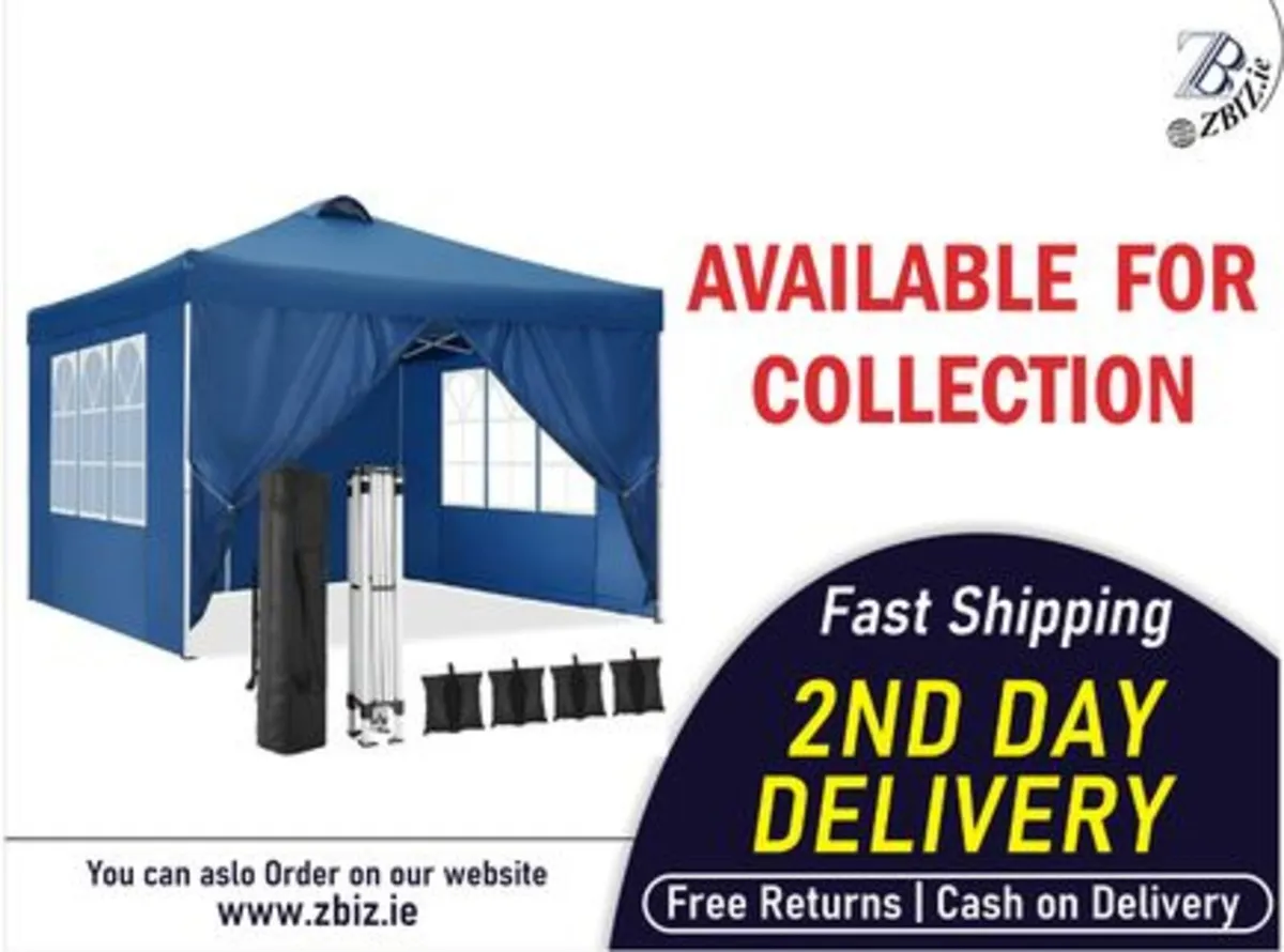Gazebo 3 x 3 m Flat  Tent Waterproof  Garden - Image 1