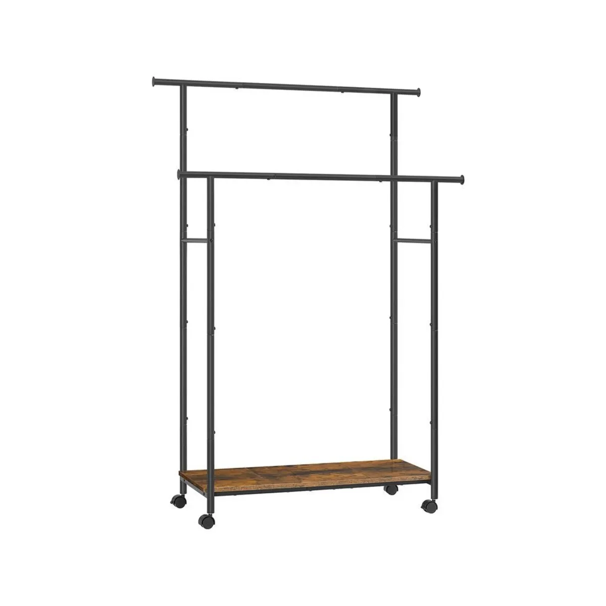 Industrial Double Clothes Rail with Wheels Heavy D - Image 2