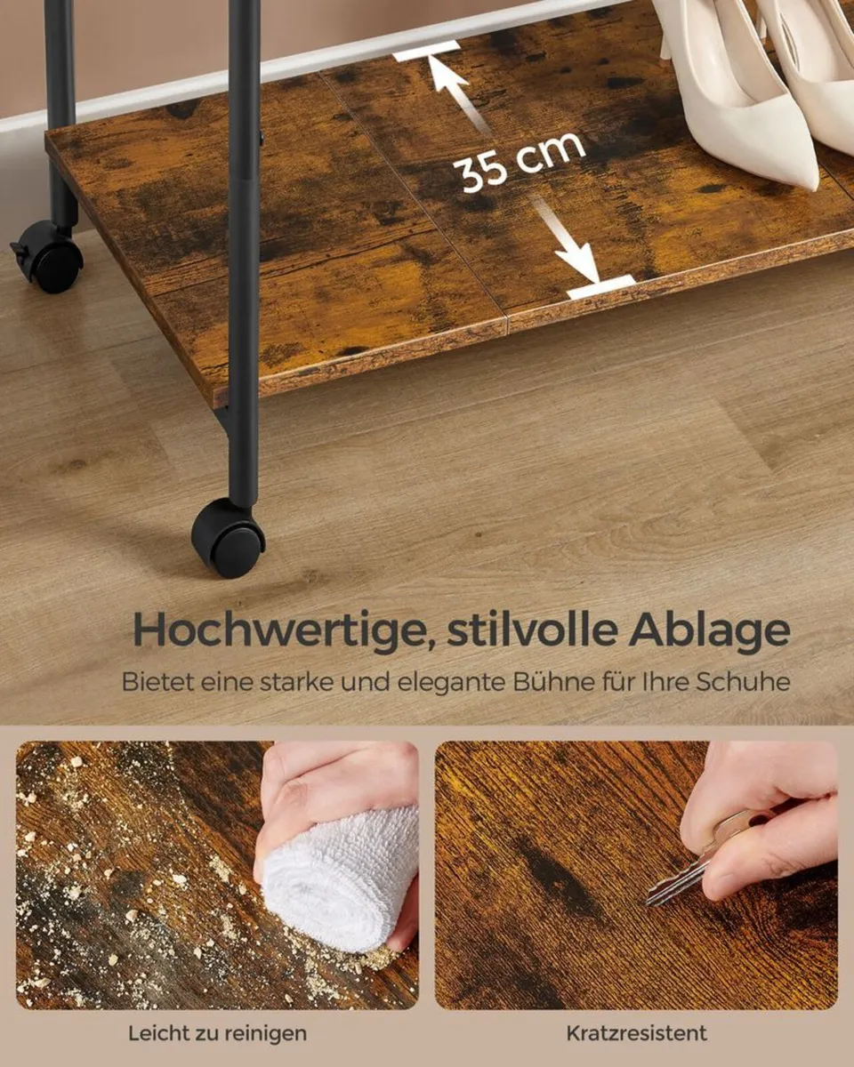 Industrial Double Clothes Rail with Wheels Heavy D - Image 4