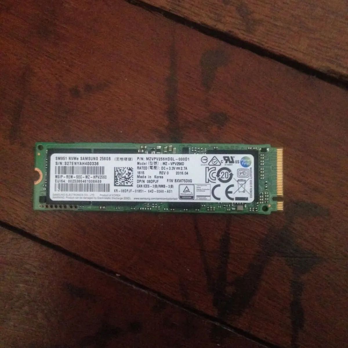 Samsung 256GB NVMe SSD