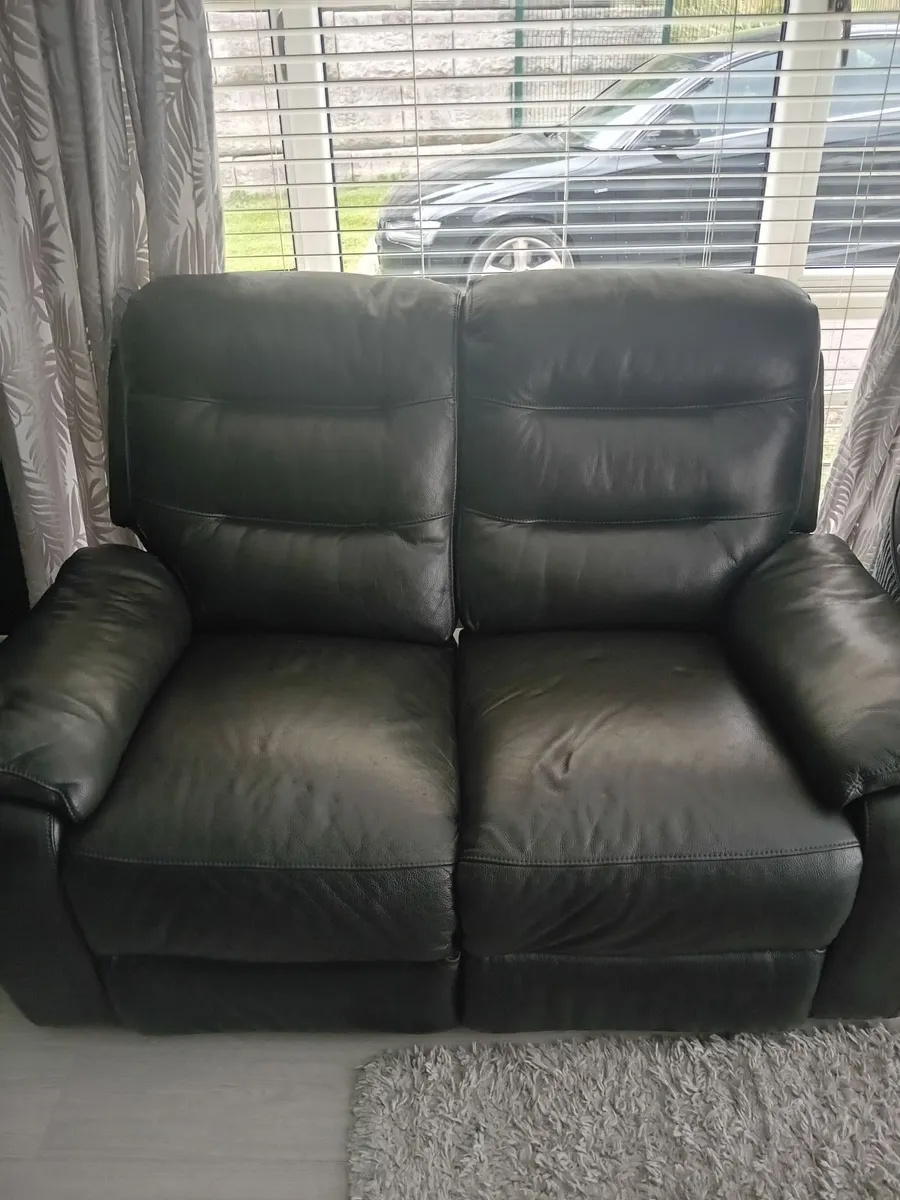 Black recliner couches 2 two seaters - Image 1