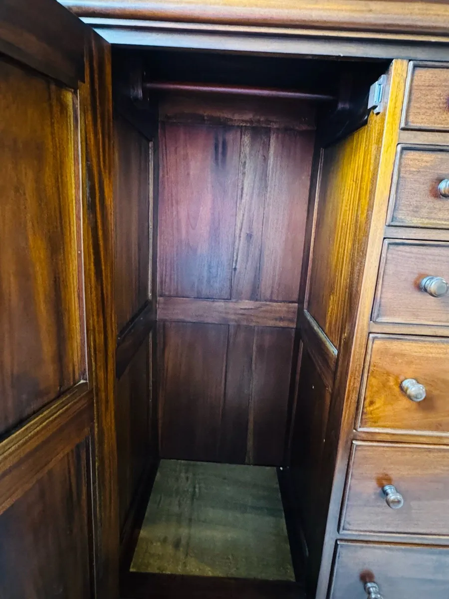 Solid Mahogany Tallboy Chest Wardrobe - Image 3