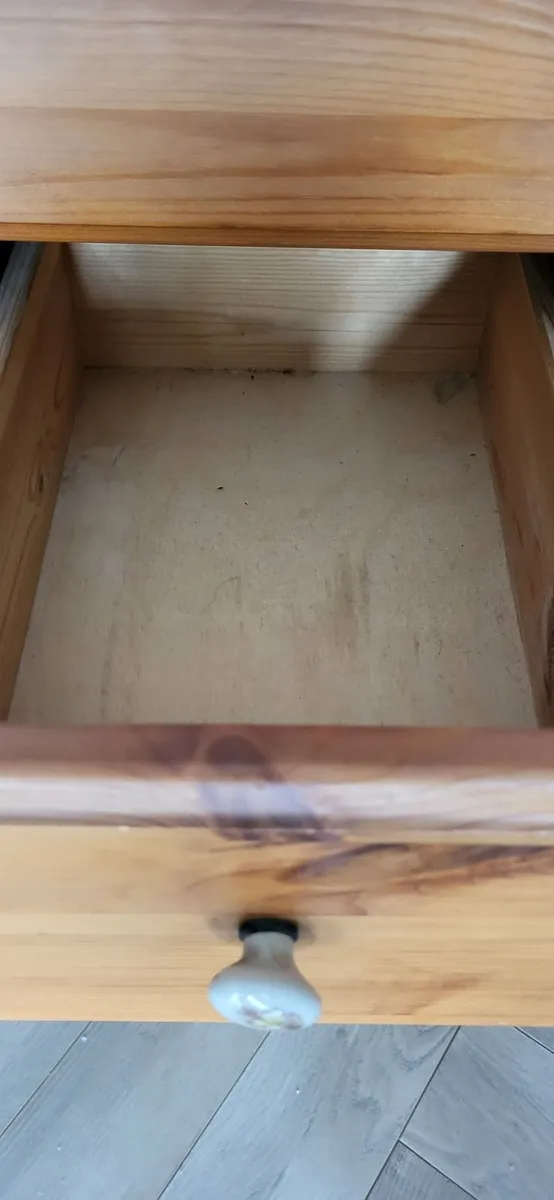Wooden Display Cabinet 7 Drawers, Glass Door, Ligh - Image 3