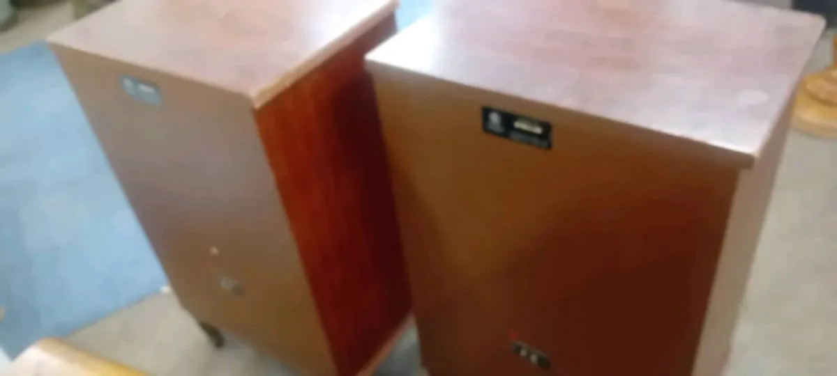 Vintage Dynotron Wood Case Speakers - Image 3