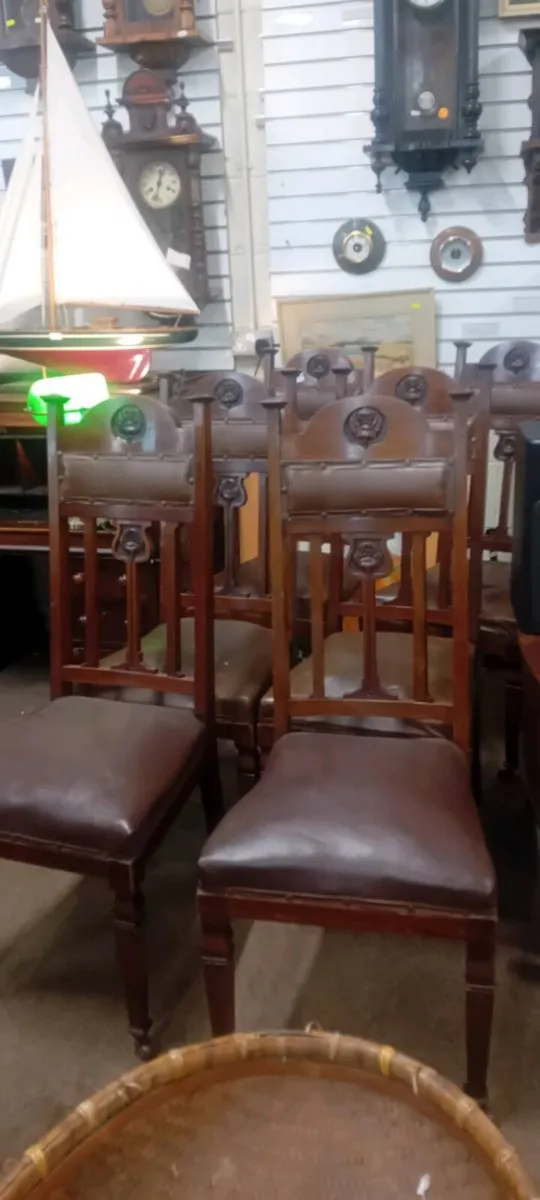 Set Of Six Victorian Scottish Themed Dining Chairs - Image 1