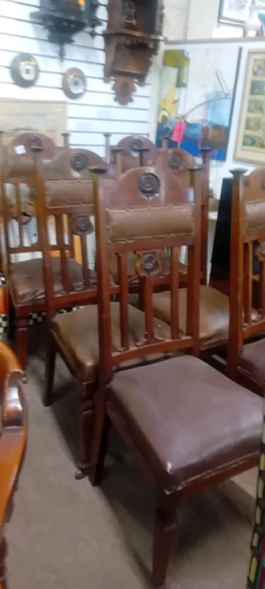 Set Of Six Victorian Scottish Themed Dining Chairs - Image 2