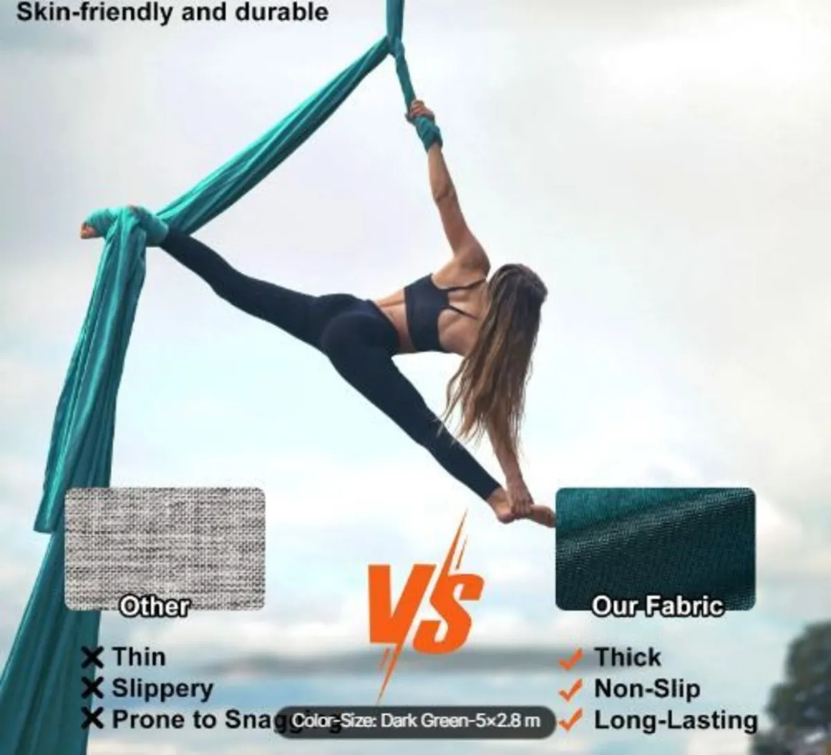 Aerial Yoga Hammock & Swing, 5.5 Yards, - Image 1