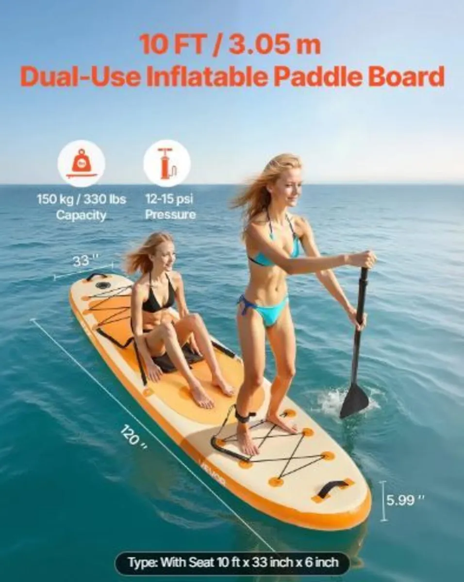 Inflatable Paddle Board with Seat - Image 1