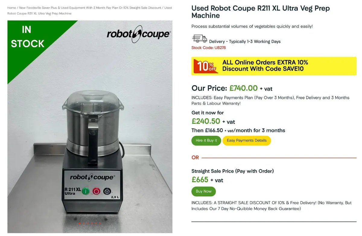 Pay Over 3 Months - Robot Coupe Veg Prep Machine - Image 4
