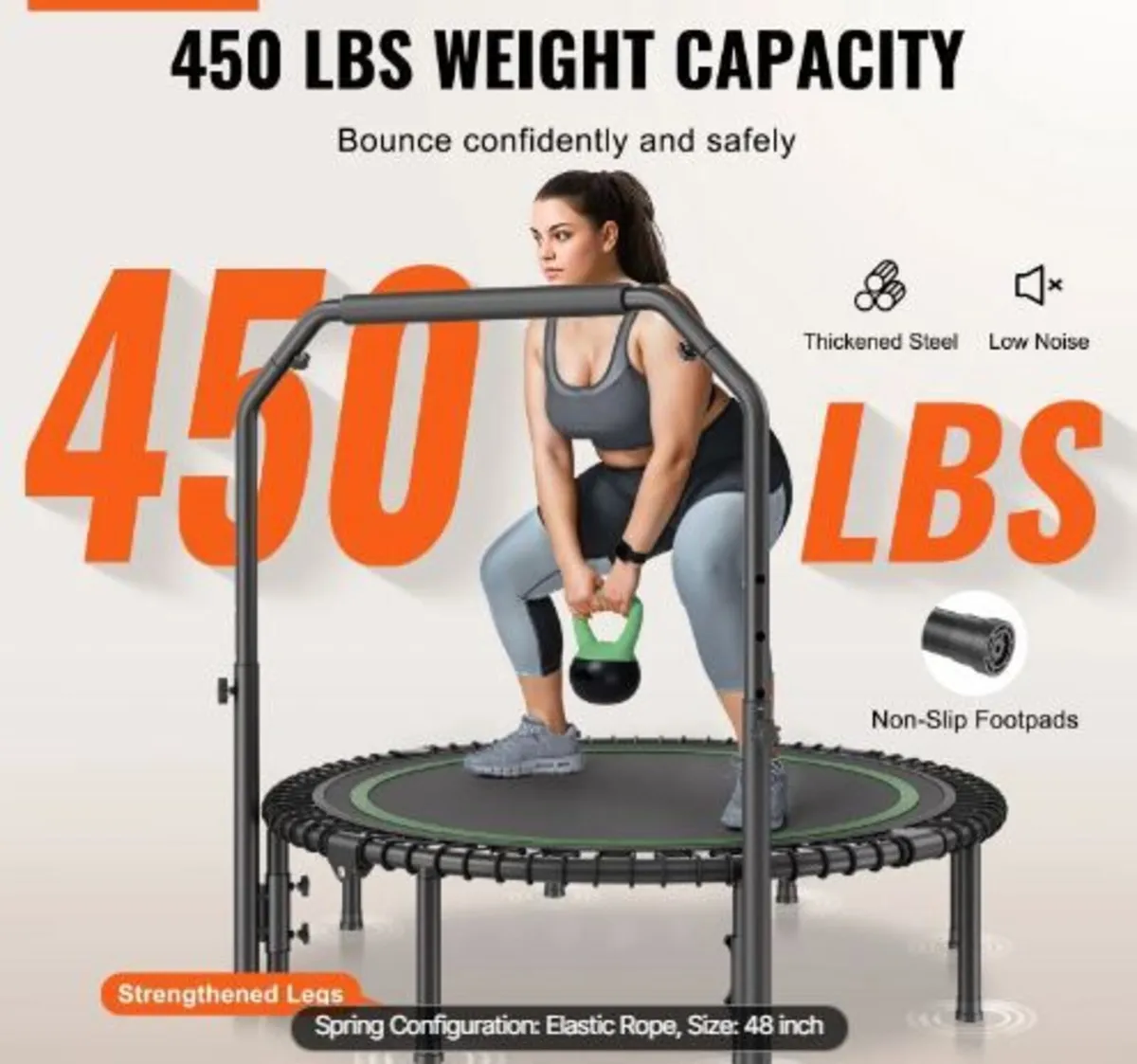 Foldable Mini Trampoline, 51 Inch - Image 1