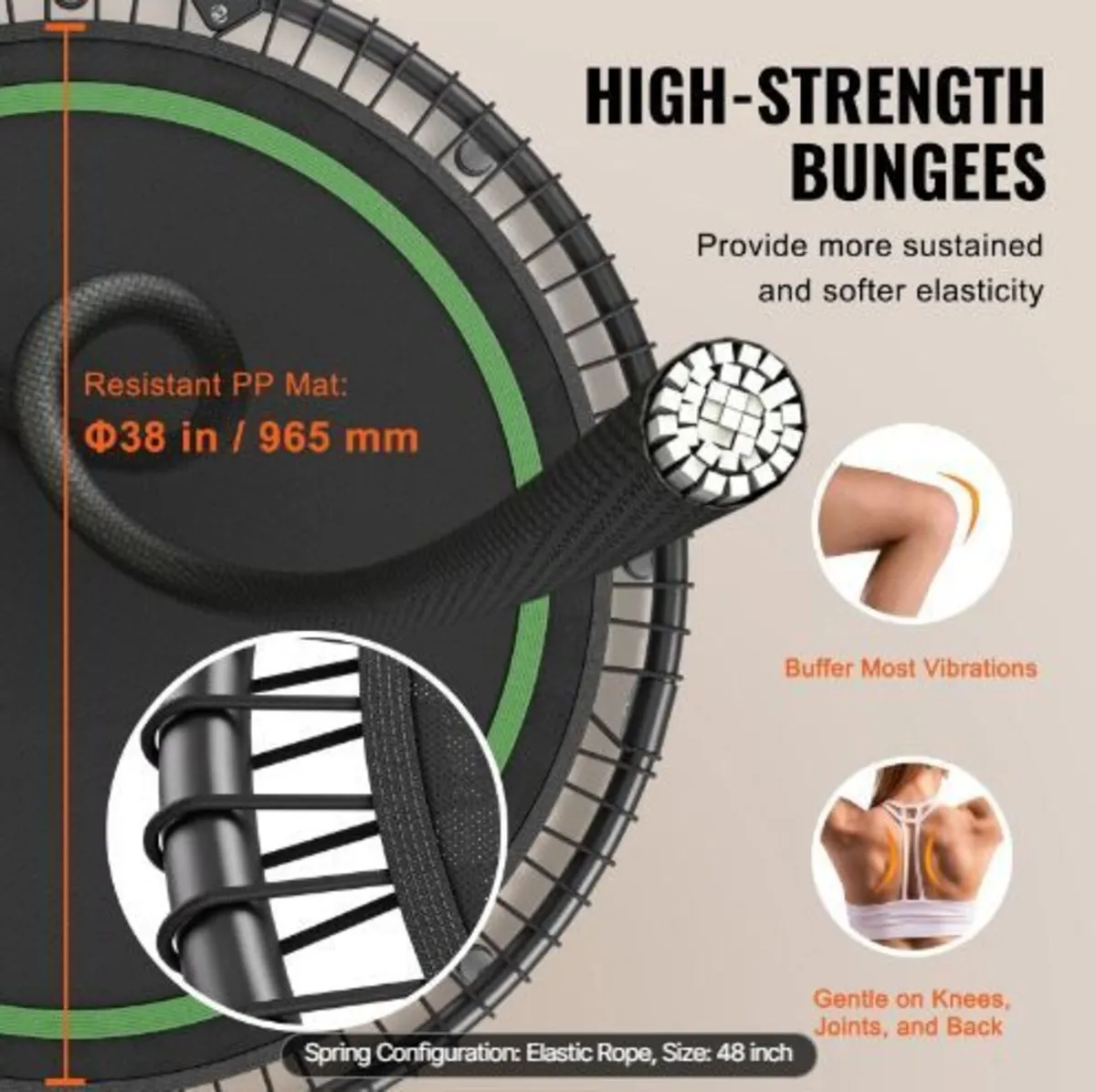 Foldable Mini Trampoline, 51 Inch - Image 3