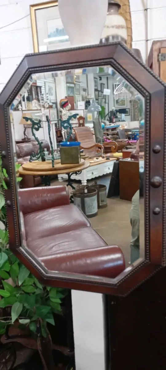 Art Deco Era Oak Framed Wall Mirror