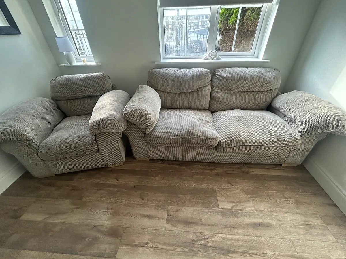 Comfortable 2 Seater Couch & Matching Armchair - Image 1