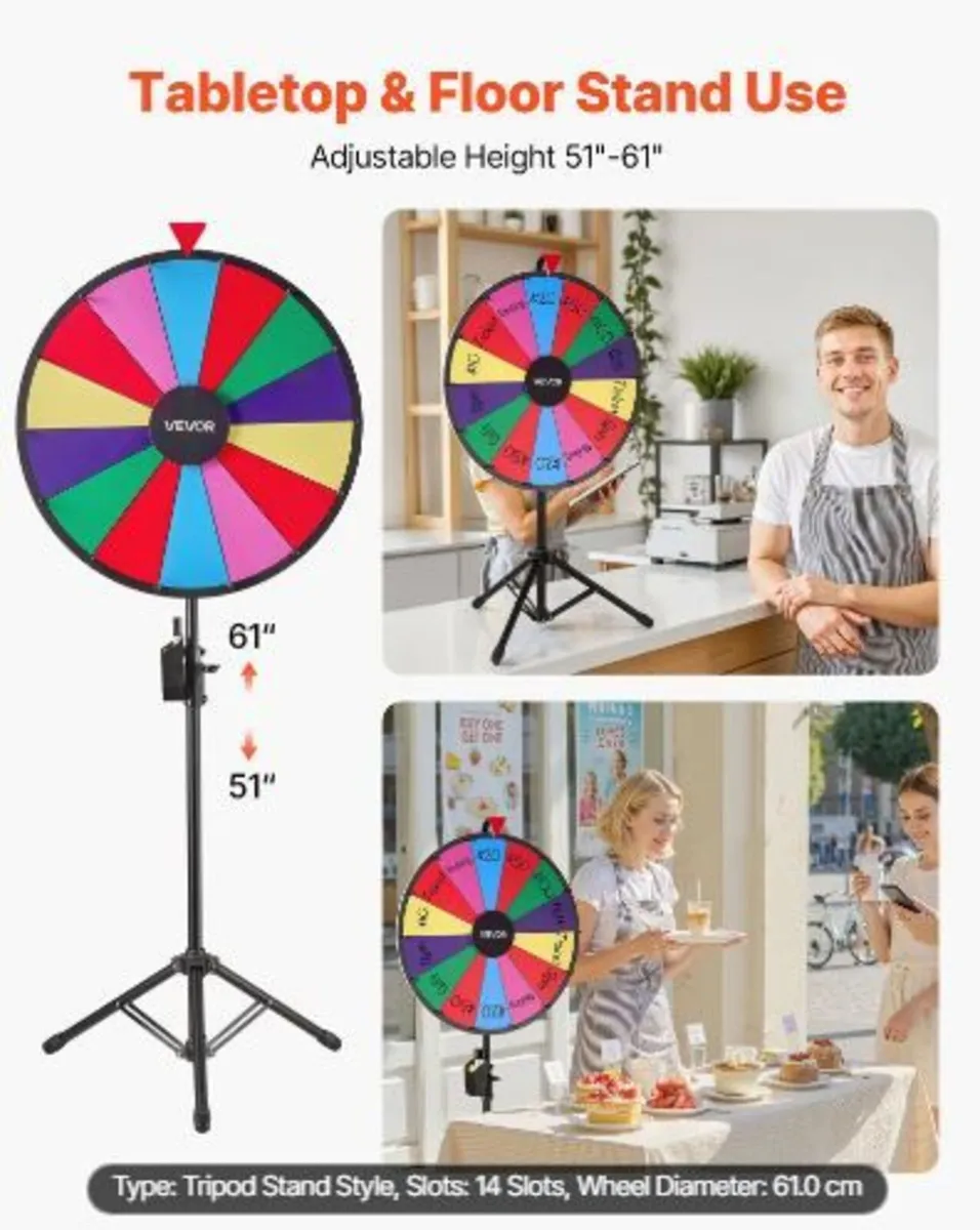 610 mm Spinning Prize Wheel - Image 1
