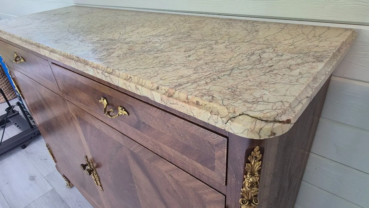 Antique French Louis XV Marble-Top Sideboard - Image 3