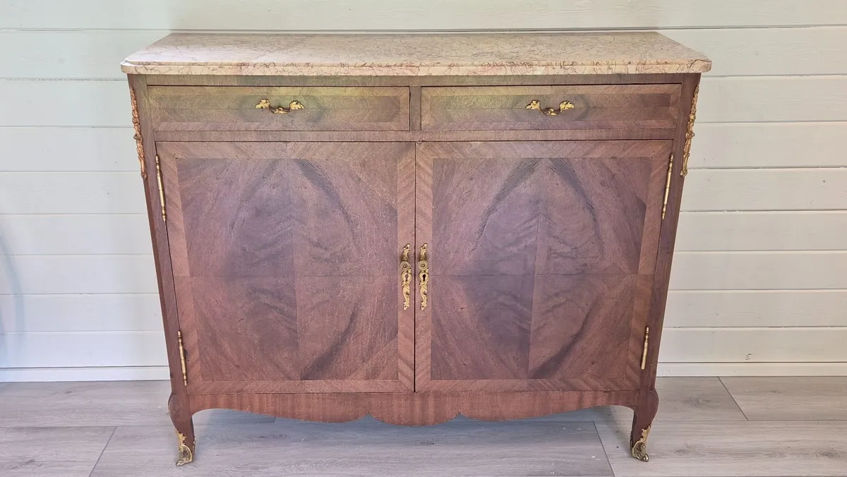 Antique French Louis XV Marble-Top Sideboard - Image 4