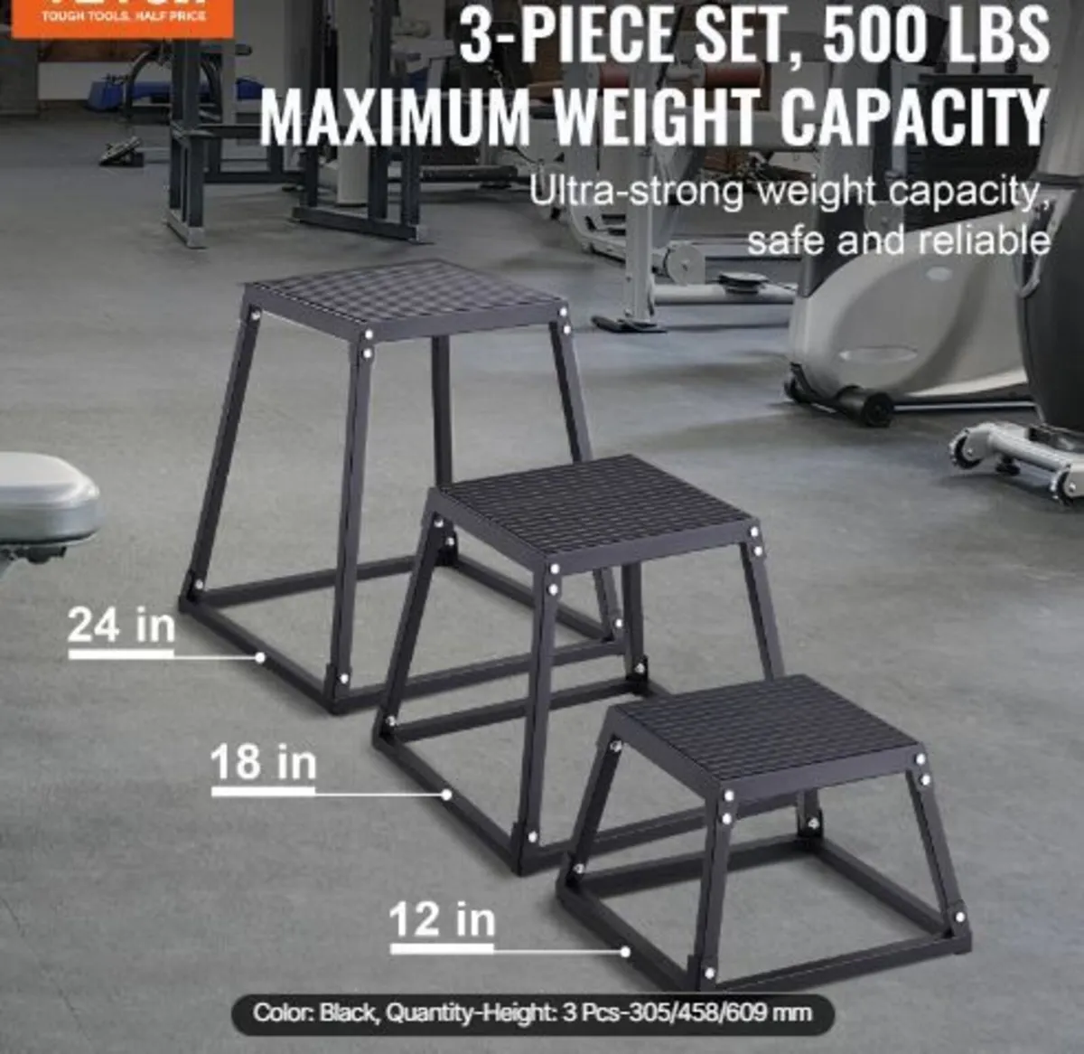 Plyometric Jump Boxes, 12/18/24 Inch - Image 3