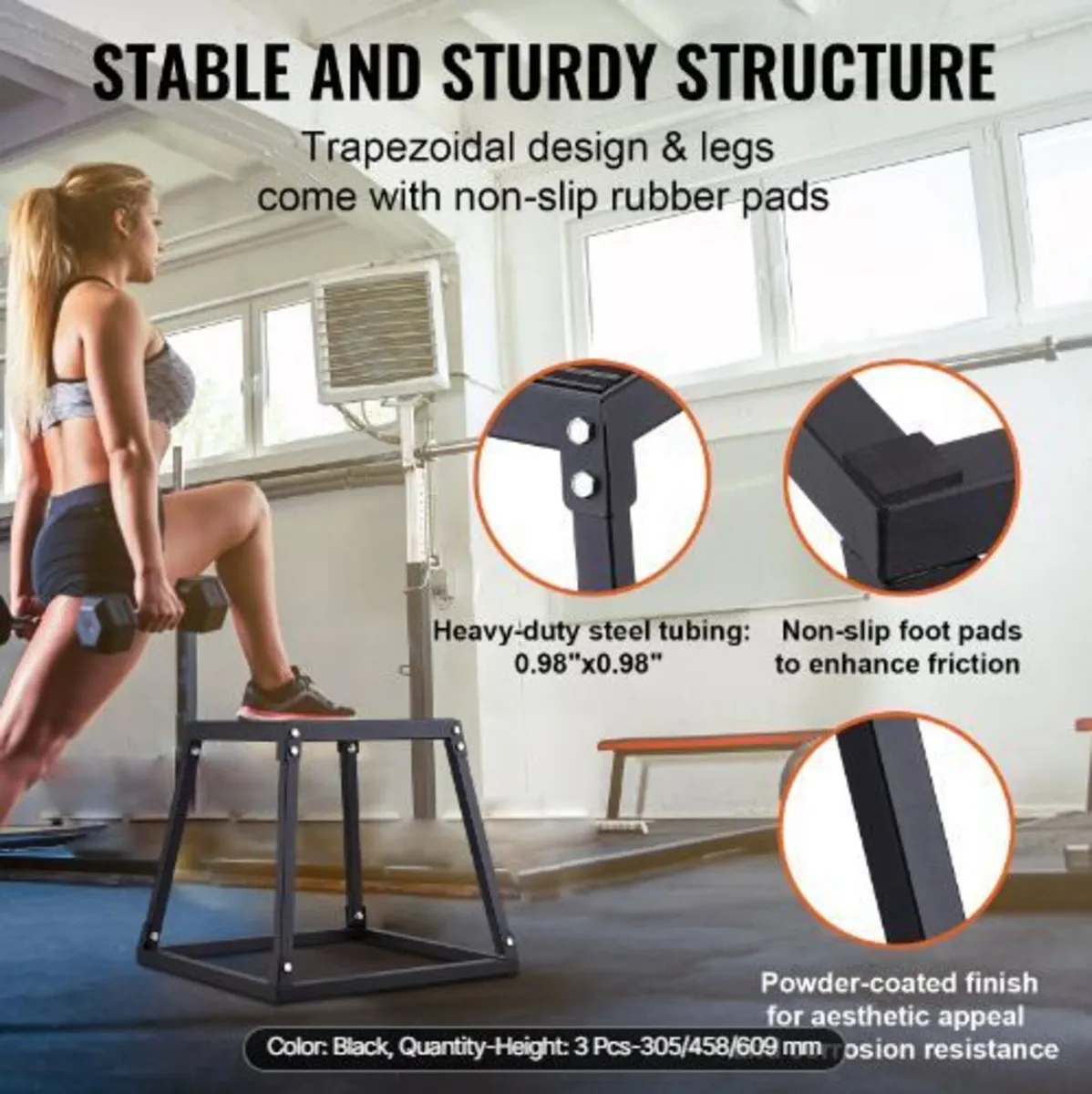 Plyometric Jump Boxes, 12/18/24 Inch - Image 2