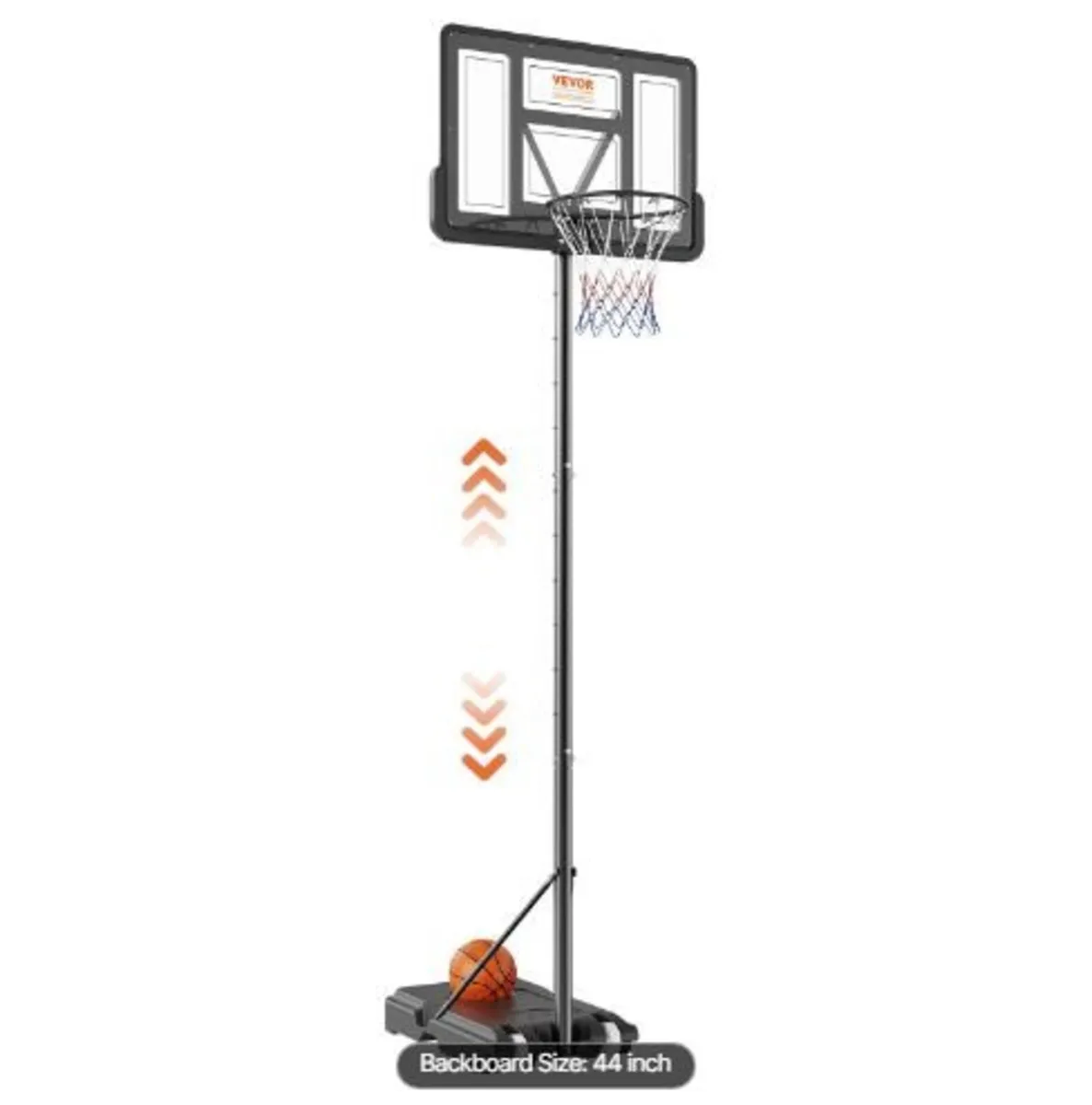 Basketball Hoop, 4-10 ft Adjustable - Image 1