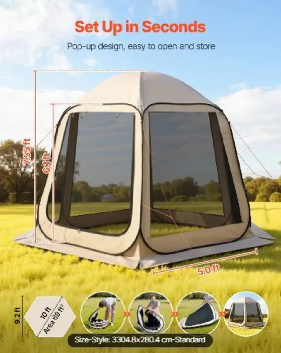 Screen House Tent, 3030 x 2650 x 2300 mm - Image 1