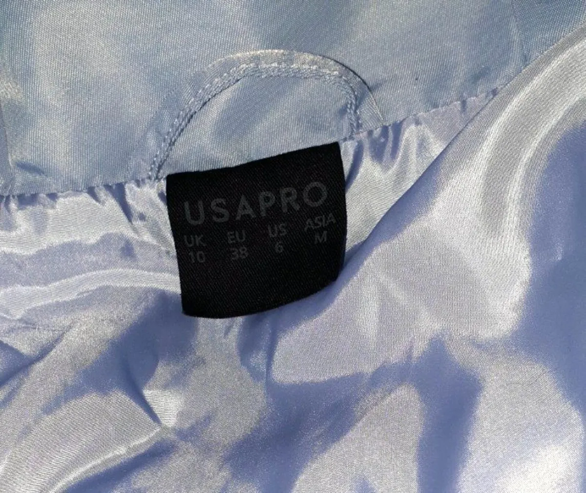 USA Pro Cropped Puffer Jacket Blue - Image 2