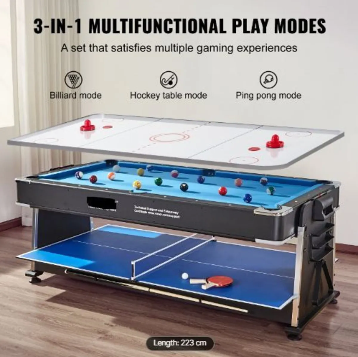 3-in-1 Rotating Swivel Multi Game Table - Image 2