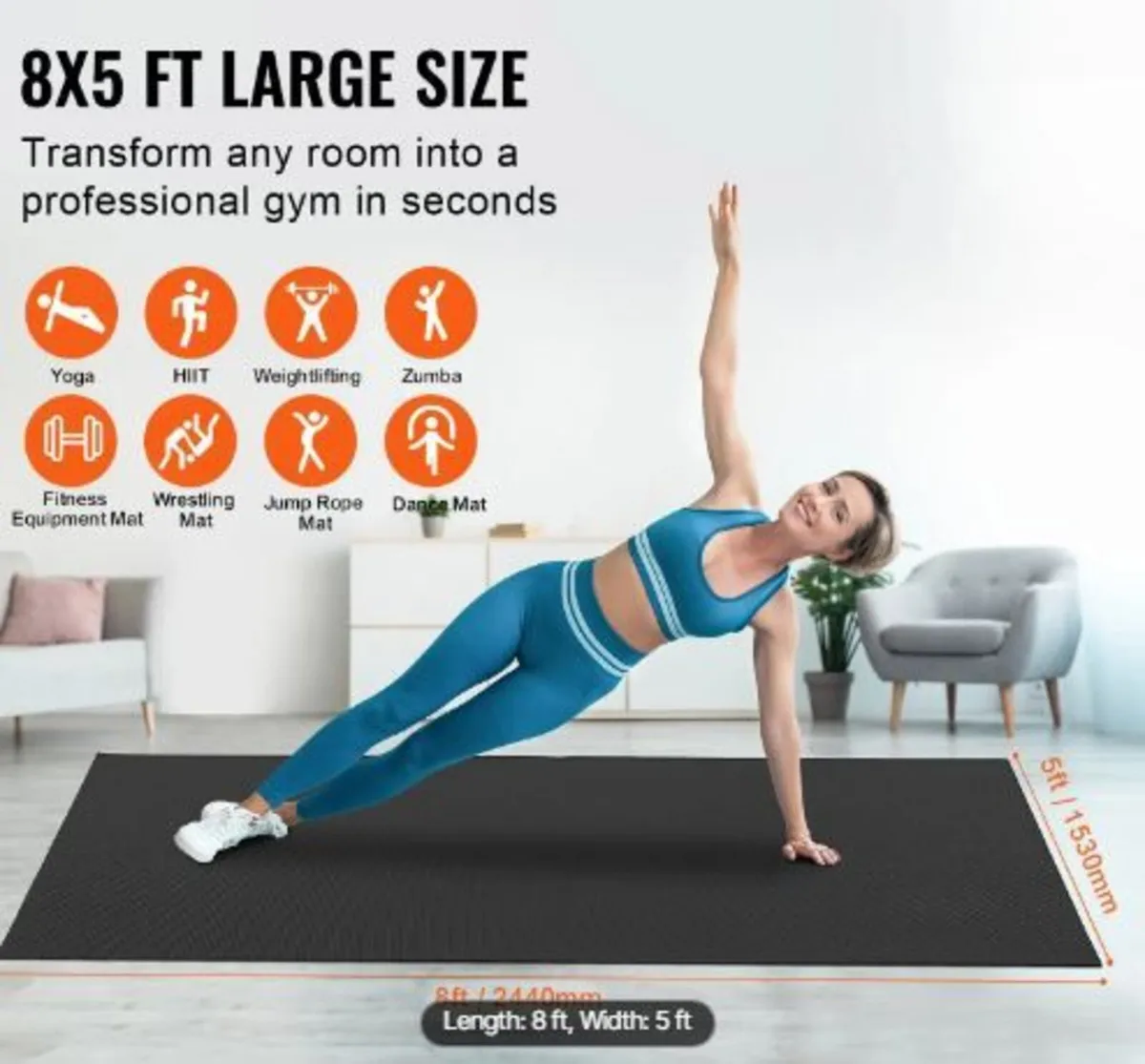 Exercise Mat Non Slip Yoga Mat Gym Fitness - Image 2
