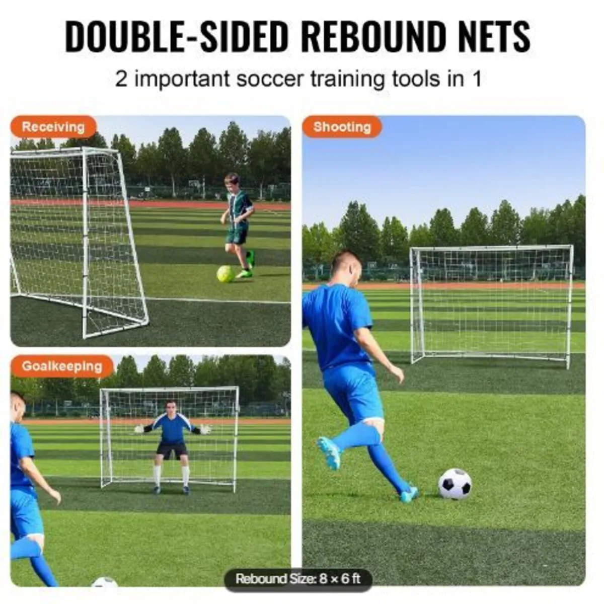 Soccer Rebound Trainer, 8x6FT Iron - Image 4