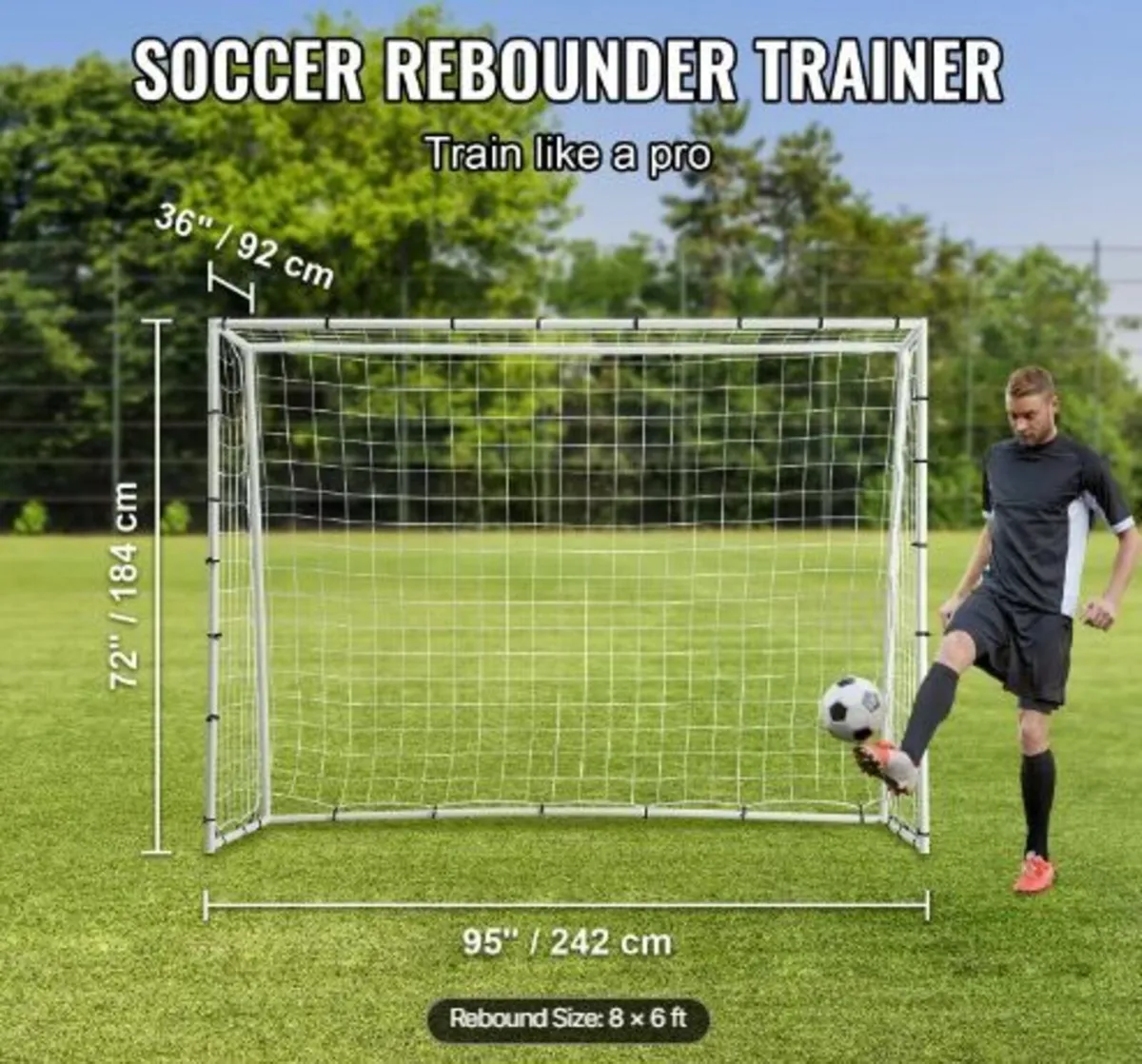 Soccer Rebound Trainer, 8x6FT Iron - Image 3