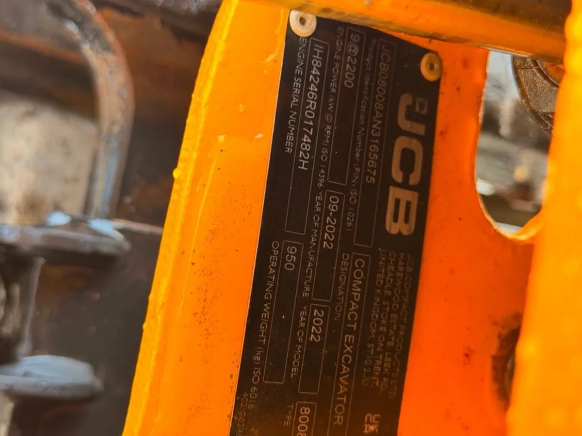 2022...  JCB MICRO / MINI DIGGER ...640 hours .... - Image 3