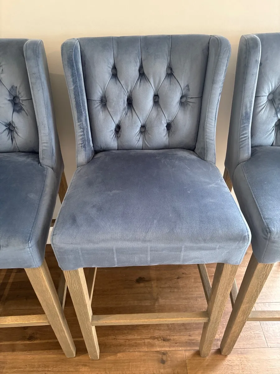 3 Velvet High Stools - Excellent Condition - Image 4