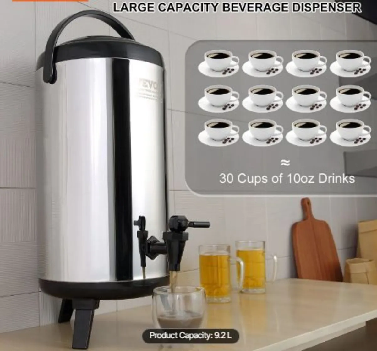 Stainless Steel Insulated Beverage Dispenser - Image 2
