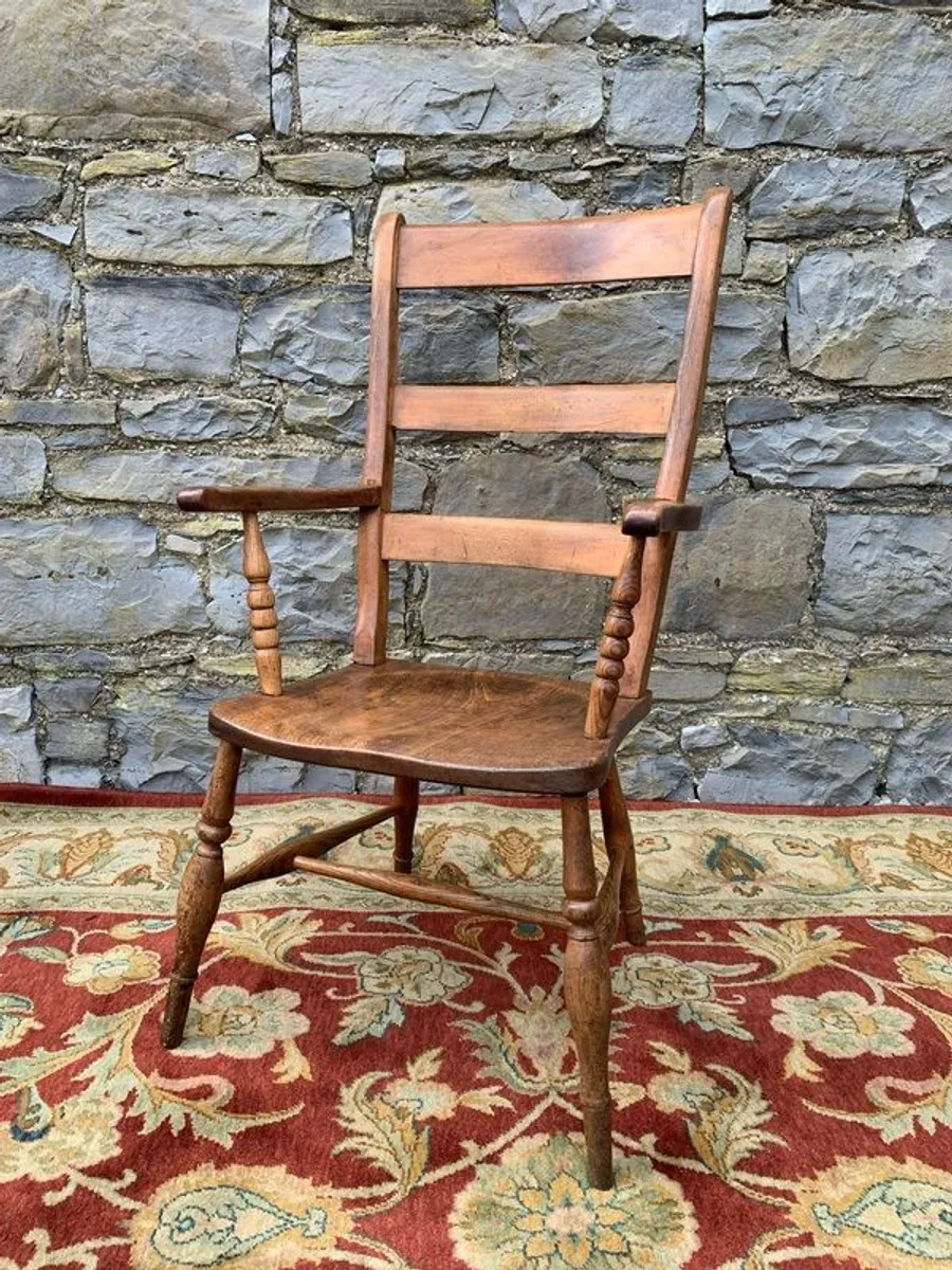 Victorian Elm and Beech Armchair. - Image 1