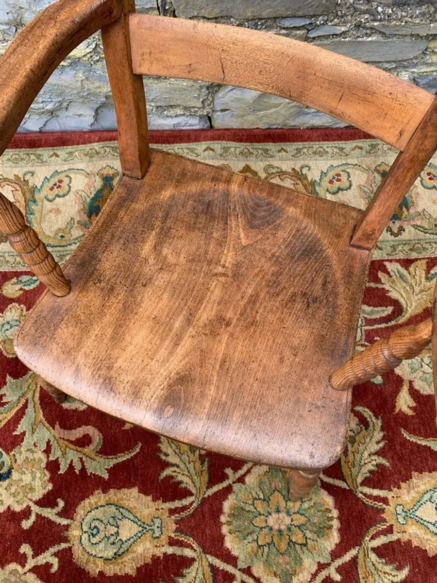 Victorian Elm and Beech Armchair. - Image 2
