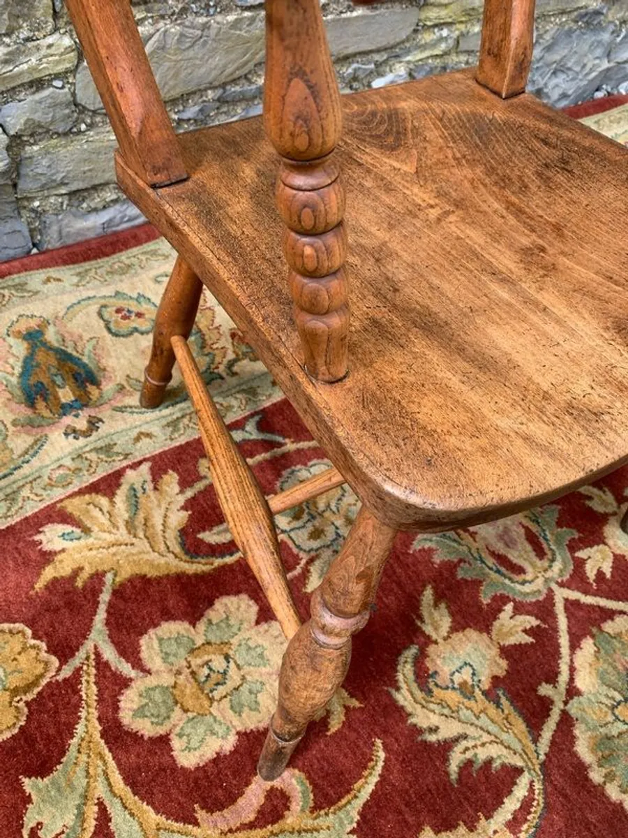 Victorian Elm and Beech Armchair. - Image 4
