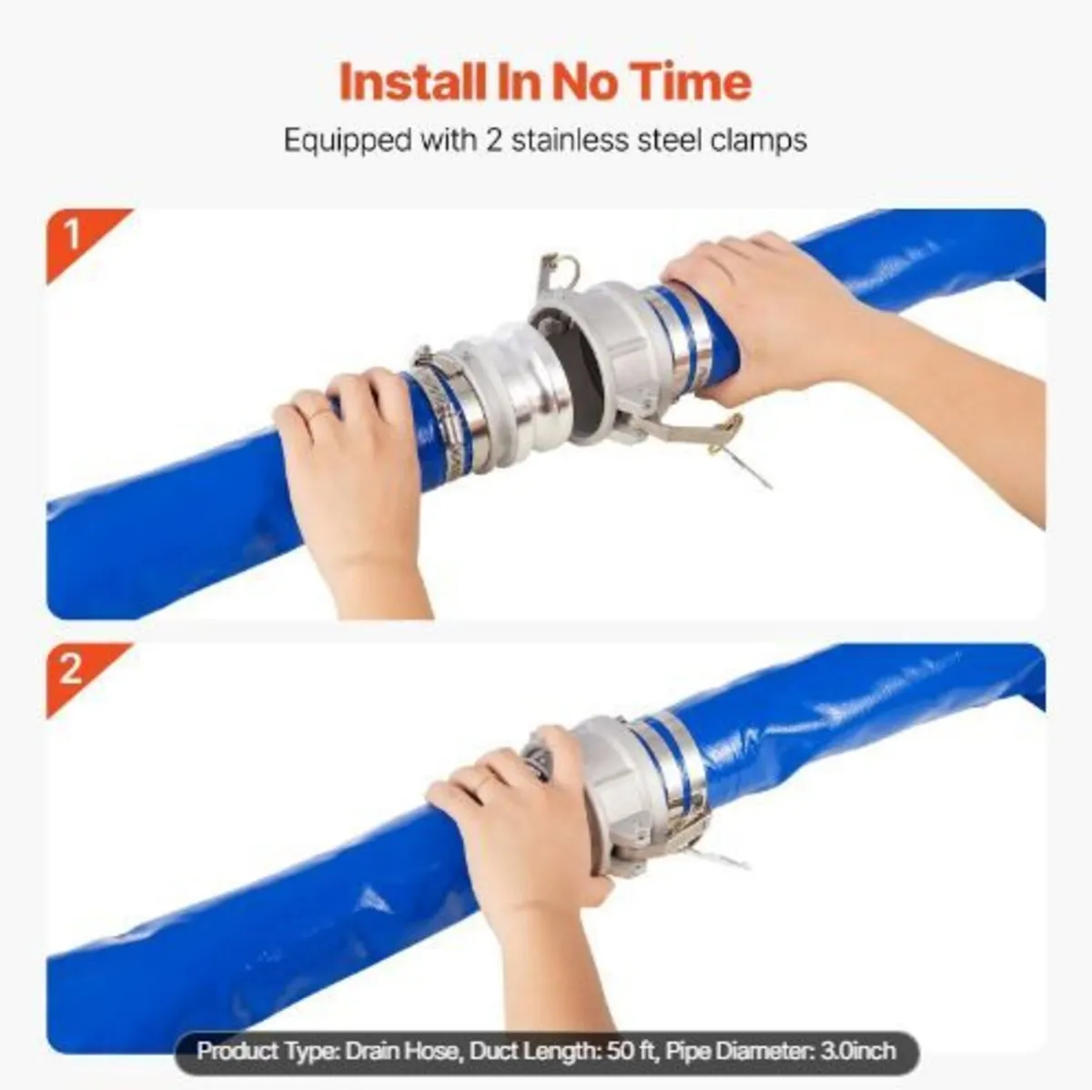 Backwash Hose, 76 mm(3 in) x 15.2 m(50 ft) - Image 2