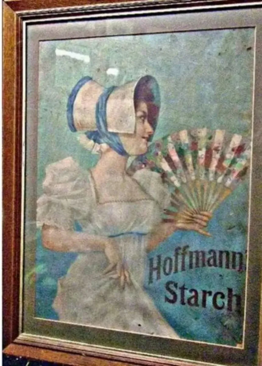 Large Vintage Framed Hoffman Starch Advertisement - Image 2