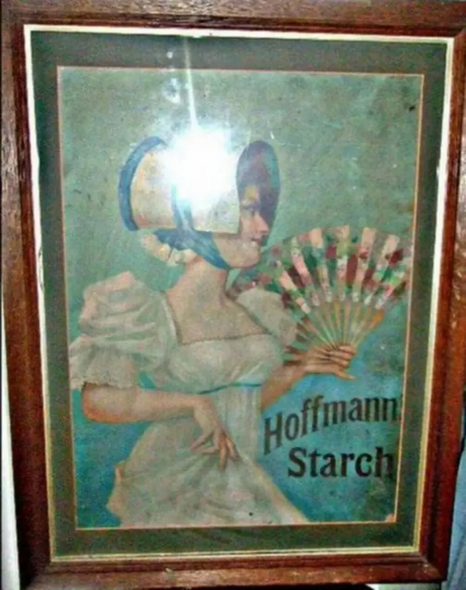 Large Vintage Framed Hoffman Starch Advertisement - Image 4