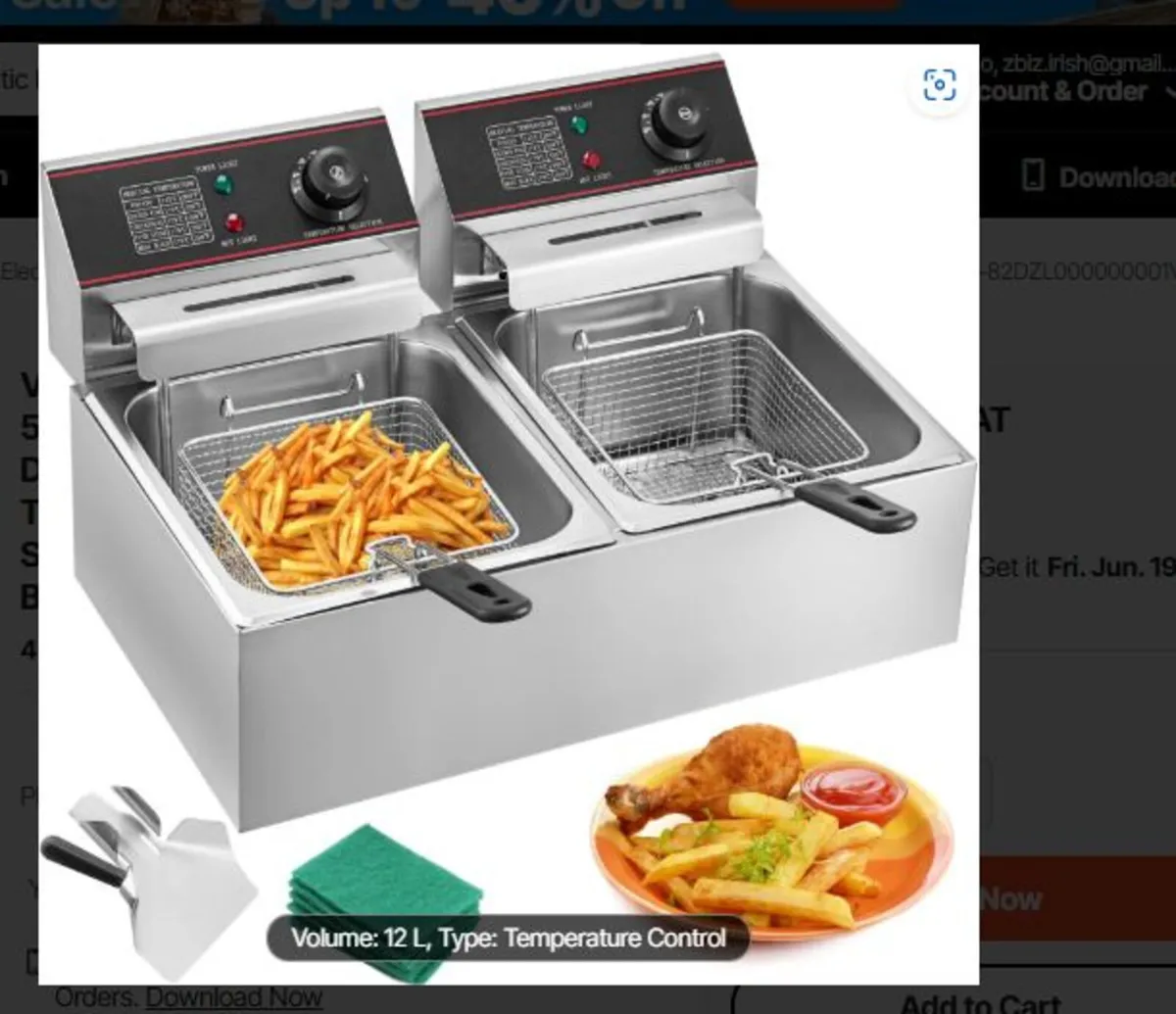 Stainless Steel Commercial Electric Deep Fryer - Image 1