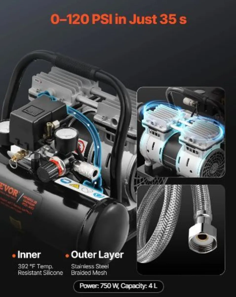 Air Compressor, 1 Gallon Steel Tank - Image 2
