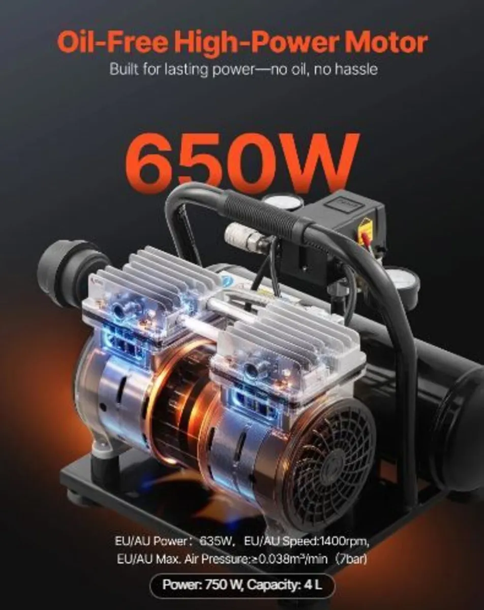 Air Compressor, 1 Gallon Steel Tank - Image 3